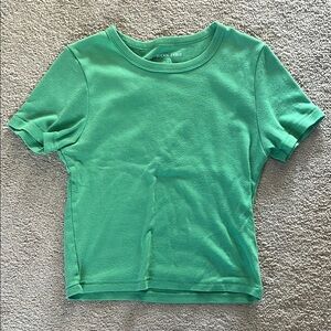 American Eagle Outfitters Green Short Sleeve Tee Cropped
